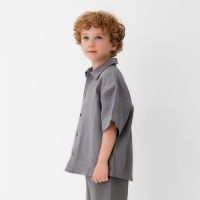 Рубашка для мальчика KAFTAN Linen, р. 30 (98-104), серый