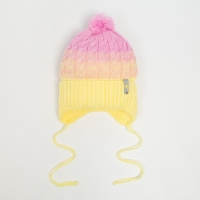 Шапка для девочки, цвет розовый/желтый, размер 53-56 см Шапка для девочки, цвет розовый/желтый, размер 53-56 см