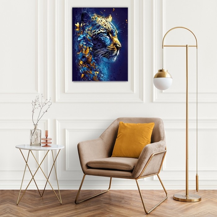 Картина по номерам с поталью &laquo;Неоновый леопард&raquo; 16 цветов, 40 &times; 50 см