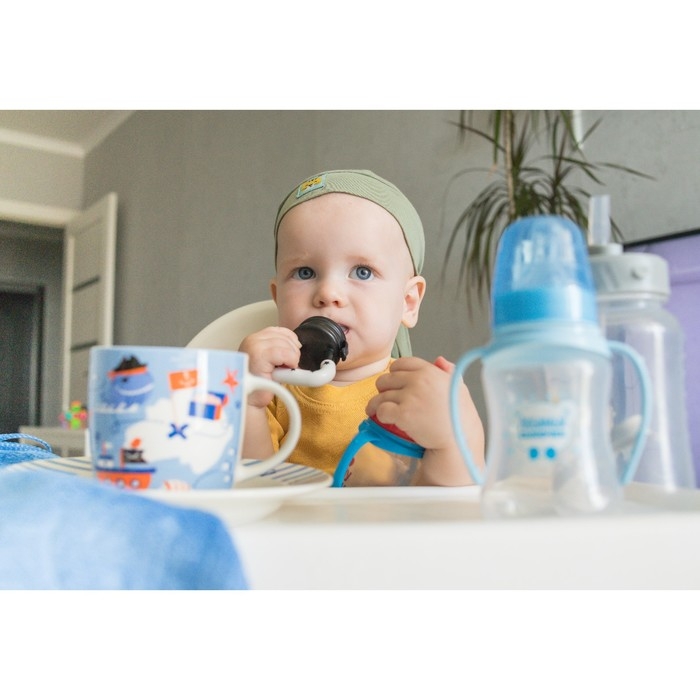 Ниблер для прикорма &laquo;Я люблю есть&raquo;, с силиконовой сеточкой, цвет черно-белый