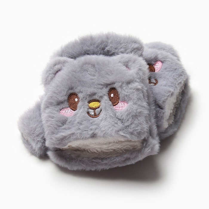 Варежки подростковые MINAKU Мишка 24 см цвет серый Варежки подростковые MINAKU Мишка 24 см цвет серый