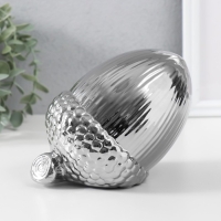 Сувенир керамика "Жёлудь" серебро 14х11х11,5 см Сувенир керамика "Жёлудь" серебро 14х11х11,5 см