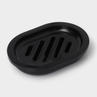 Набор для ванной &laquo;Эталон&raquo;, 4 предмета: дозатор для мыла, мыльница, 2 стакана, 24&times;8&times;17 см, цвет чёрный