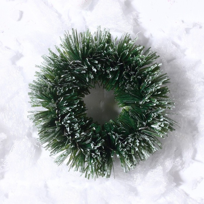 Декор &laquo;Новогодний венок&raquo;, набор 3 шт., размер 1 шт. &mdash; 3 см, цвет тёмно-зелёный