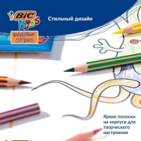Карандаши цветные 12 цветов , BIC "Kids Evolution Stripes", пластиковые, детские Карандаши цветные 12 цветов , BIC "Kids Evolution Stripes", пластиковые, детские