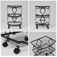 Накопитель складной на колесах, 3 полки, 35,3×27,3×53,3 см, цвет чёрный Накопитель складной на колесах, 3 полки, 35,3×27,3×53,3 см, цвет чёрный