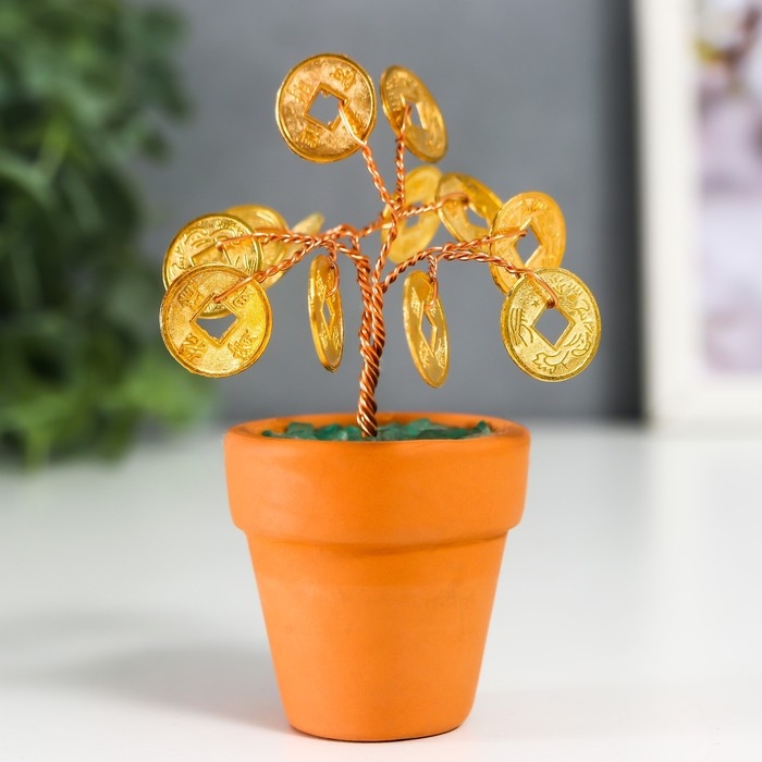 Сувенир Сувенир "Денежное дерево в горшочке" 12 монет 9х3,7х3,7 см