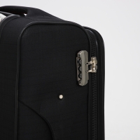 Чемодан средний 52 л (M), отдел на молнии, кодовый замок, с расширением, цвет чёрный Чемодан средний 52 л (M), отдел на молнии, кодовый замок, с расширением, цвет чёрный