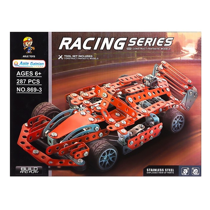 Конструктор металлический &laquo;Гонка&raquo;, 287 деталей