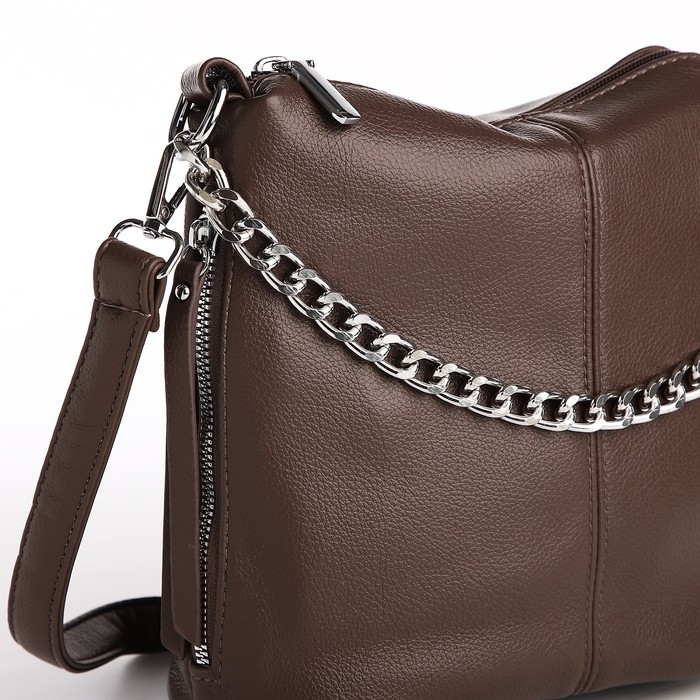 Сумка-мешок на молнии, цвет коричневый Сумка-мешок на молнии, цвет коричневый