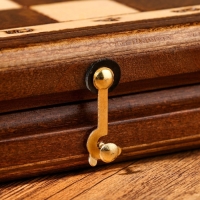 Нарды ручной работы "Медведь", 60х30 см, с шахматным полем, массив ореха, Армения Нарды ручной работы "Медведь", 60х30 см, с шахматным полем, массив ореха, Армения