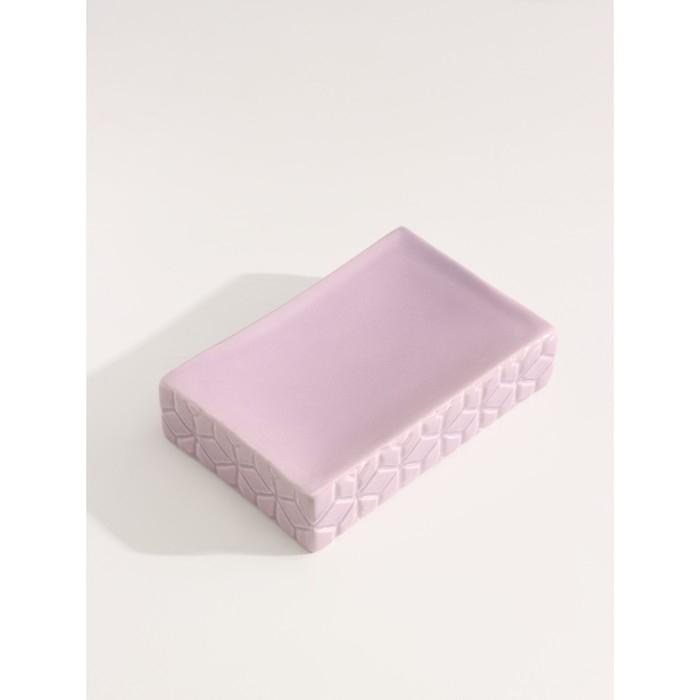 Набор аксессуаров для ванной комнаты Доляна &laquo;Звёзды&raquo;, 4 предмета (дозатор 300 мл, мыльница, 2 стакана), цвет лиловый