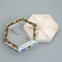 Коробка складная &laquo;Новогодний подарок&raquo;, 23 х 23х 4 см, Новый год