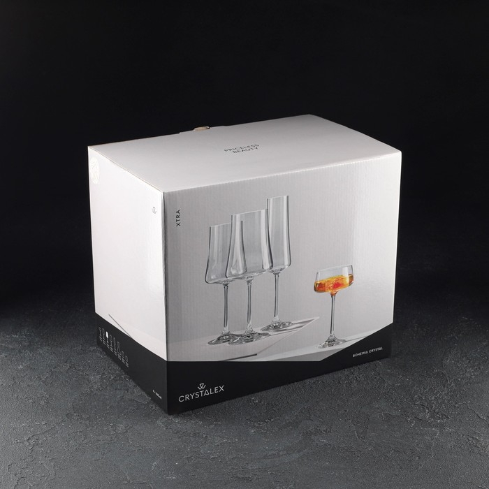 Набор бокалов для вина &laquo;Экстра&raquo;, 460 мл, декор листья, 6 шт