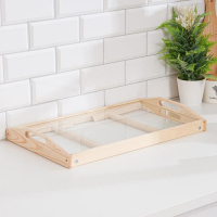 Столик для завтрака складной, 50&times;30см, с ручками, стекло