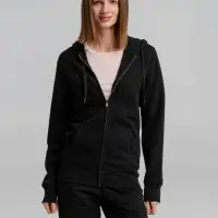 Толстовка на молнии с капюшоном унисекс King, черная, размер M