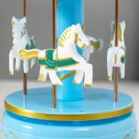 Сувенир музыкальный механический "Карусель 4 лошадки" голубая 9,6х9,6х15,5 см Сувенир музыкальный механический "Карусель 4 лошадки" голубая 9,6х9,6х15,5 см