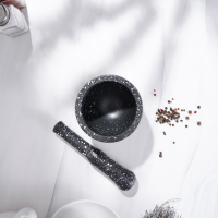 Ступка с пестиком Доляна &laquo;Чёрный камень&raquo;, 10,5&times;10,5&times;20 см, цвет чёрный