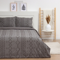 Постельное бельё LoveLife Tufting евро "Орнамент" 200*217см,230*240см,50*70см-2шт, цвет серый, 110 г/м2 Постельное бельё LoveLife Tufting евро "Орнамент" 200*217см,230*240см,50*70см-2шт, цвет серый, 110 г/м2