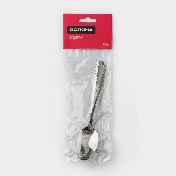 Набор ложек чайных из нержавеющей стали Доляна &laquo;Колосок&raquo;, длина 15 см, 6 шт, цвет серебряный