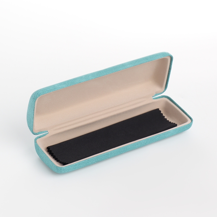 Футляр для очков на хлопушке, длина 15 см, цвет бирюзовый Футляр для очков на хлопушке, длина 15 см, цвет бирюзовый