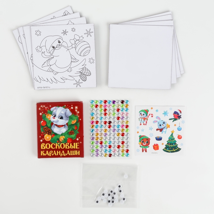 Набор для декорирования магнитов на новый год &laquo;Зимняя сказка&raquo;, новогодний набор для творчества