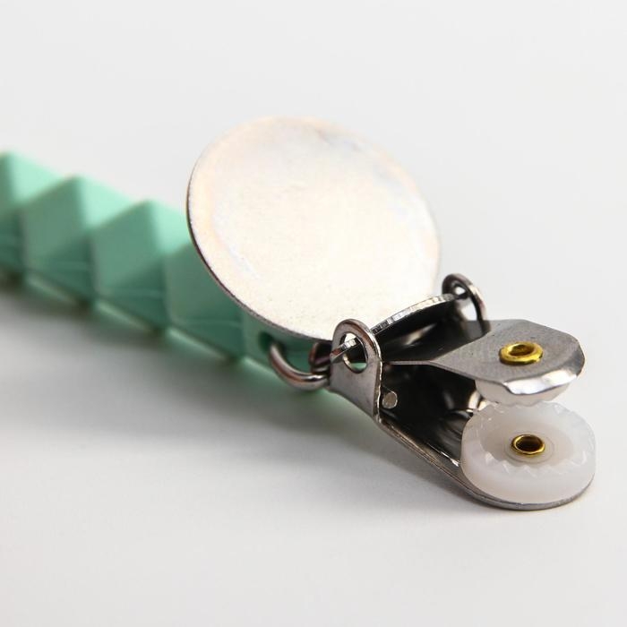 Держатель для соски - пустышки &laquo;Ромбики&raquo;, силиконовый, цвет зелёный