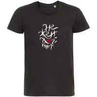 Футболка &laquo;Нежен&raquo;, черный меланж, размер M