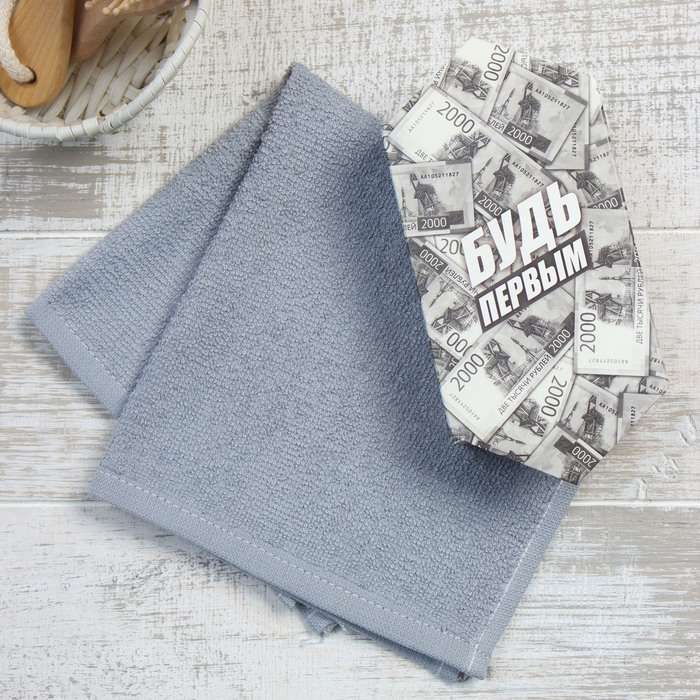 Полотенце махровое Этель Полотенце махровое Этель "Будь первым" 30х30 см, 100% хлопок, 340 г/м2