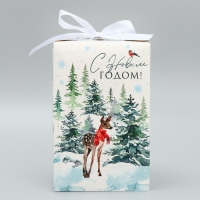 Коробка подарочная новогодняя складная &laquo;С Новым годом!&raquo;, лес, 12 х 18 х 12 см, Новый год