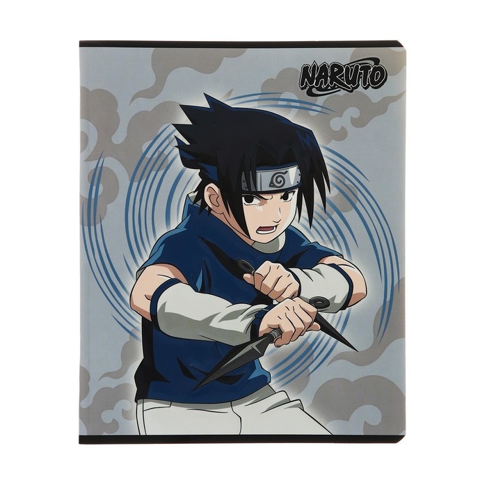 Тетрадь 48 листов в клетку "Naruto", обложка мелованный картон, выборочный УФ-лак, конгрев, блок 65 г/м2, МИКС