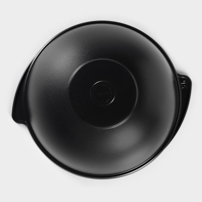 Казан &laquo;Традиция&raquo;, 4,5 л, металлическая крышка, литые ручки, антипригарное покрытие, цвет чёрный