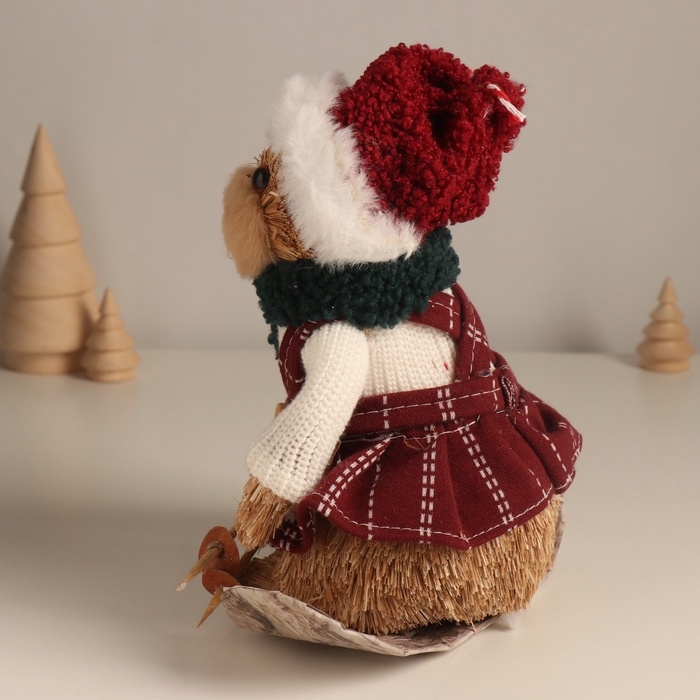 Декор Декор "Мишка в зимнем сарафане на лыжах" 20х19х11,5 см