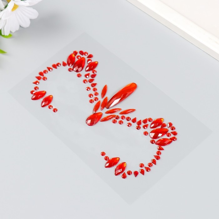 Наклейка пластик на лицо стразы Наклейка пластик на лицо стразы "Снежная королева. Узор" МИКС 14,5х17,5 см