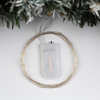 Гирлянда «Нить» 2 м роса, IP20, серебристая нить, 20 LED, батарейки CR2032х2 (в комплекте), свечение синее Гирлянда «Нить» 2 м роса, IP20, серебристая нить, 20 LED, батарейки CR2032х2 (в комплекте), свечение синее