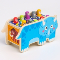 Детский логический центр двусторонний «Носорог» 2 в 1 (стучалка, крутилки) 24 × 10 × 14 см Детский логический центр двусторонний «Носорог» 2 в 1 (стучалка, крутилки) 24 × 10 × 14 см