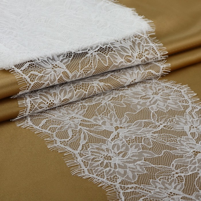 Кружево реснички, 200 мм &times; 3 &plusmn; 0,5 м, цвет белый