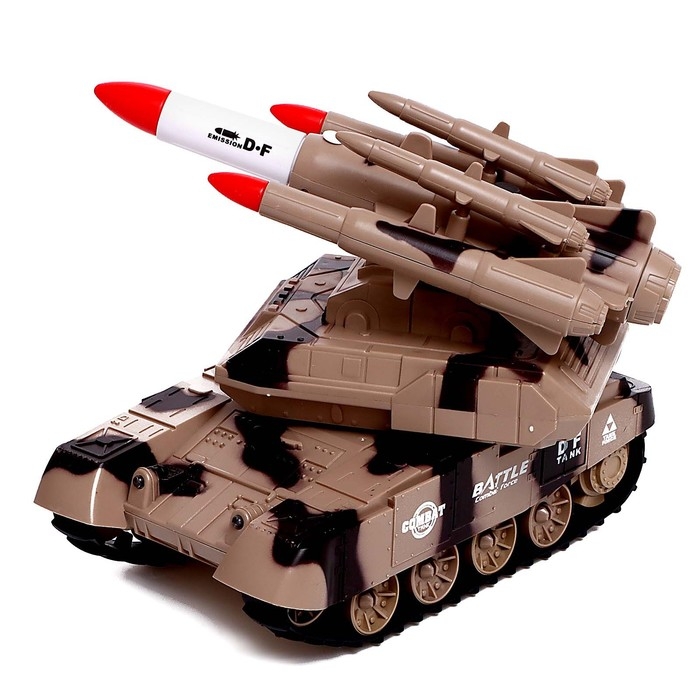 Танк радиоуправляемый &laquo;Баттл&raquo;, стреляет, эффект дыма, цвет коричневый