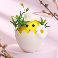 Декор пасхальный &laquo;Цыпленок в шляпке&raquo; 10 &times; 10 &times; 14,5 см