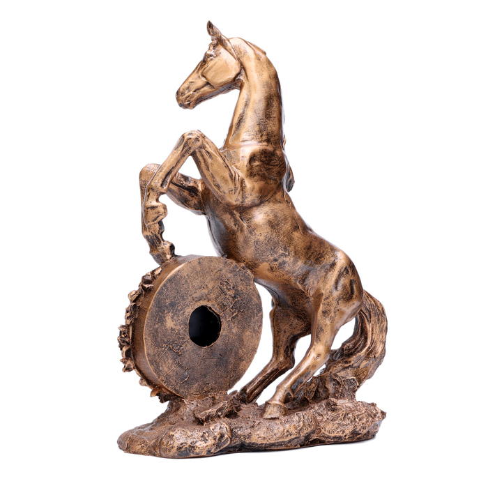 Часы настольные интерьерные на батарейках "Каминные. Конь", 27 х 36.5 см, d-10 см