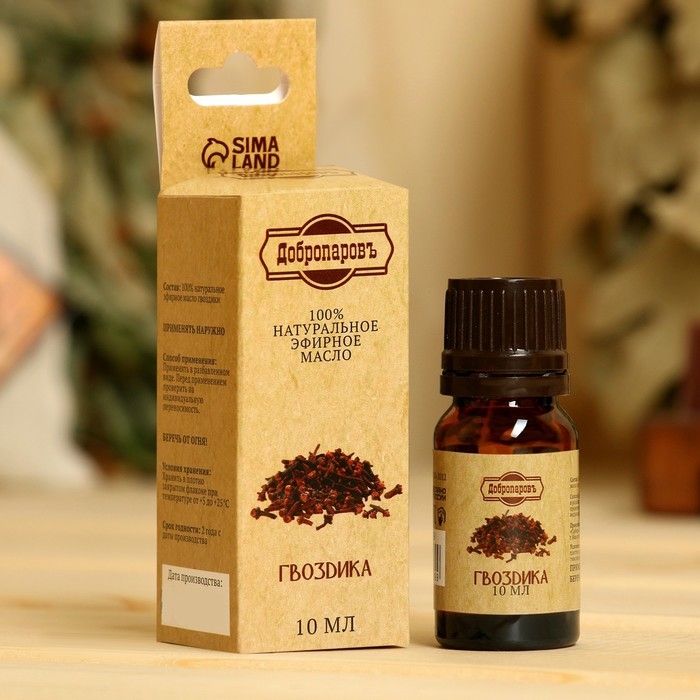 Эфирное масло Эфирное масло "Гвоздика", флакон-капельница, аннотация, 10 мл, репеллент "Добропаровъ"