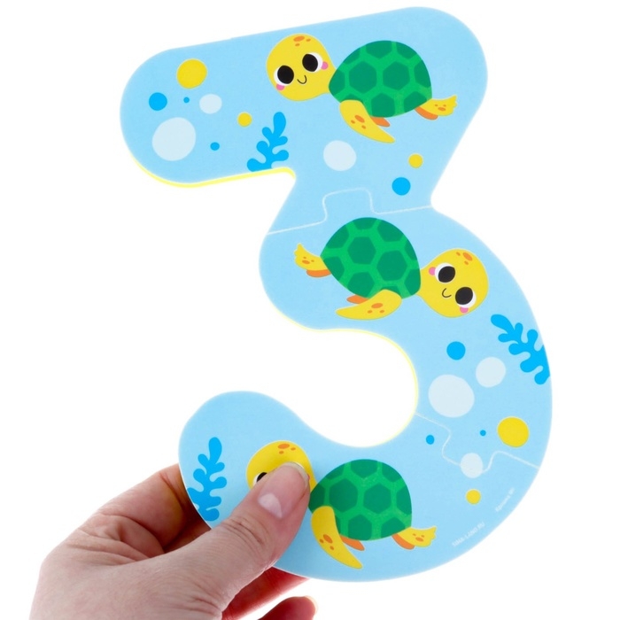 Мягкий пазл для малышей «Учим цифры: Животные», 5 пазлов, Крошка Я Мягкий пазл для малышей «Учим цифры: Животные», 5 пазлов, Крошка Я