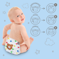 Многоразовый подгузник &laquo;Звезды. Мишка&raquo;, Крошка Я