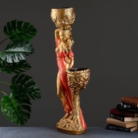 Фигура "Девушка с двумя кашпо" красная, 24х30х96см