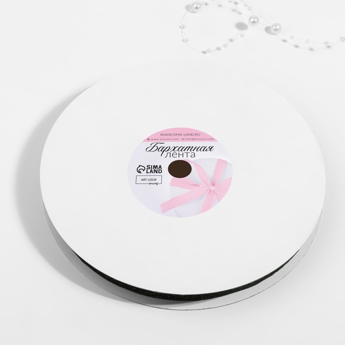 Лента бархатная, с золотым люрексом, 15 мм, 18 ± 1 м, цвет зелёный №165 Лента бархатная, с золотым люрексом, 15 мм, 18 ± 1 м, цвет зелёный №165