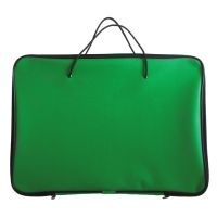 Папка для чертежей и рисунков А3, 470 х 340 х 20 мм, с ручками, с внутренним карманом, текстиль, 1Ш32 "Творчество" зелёная