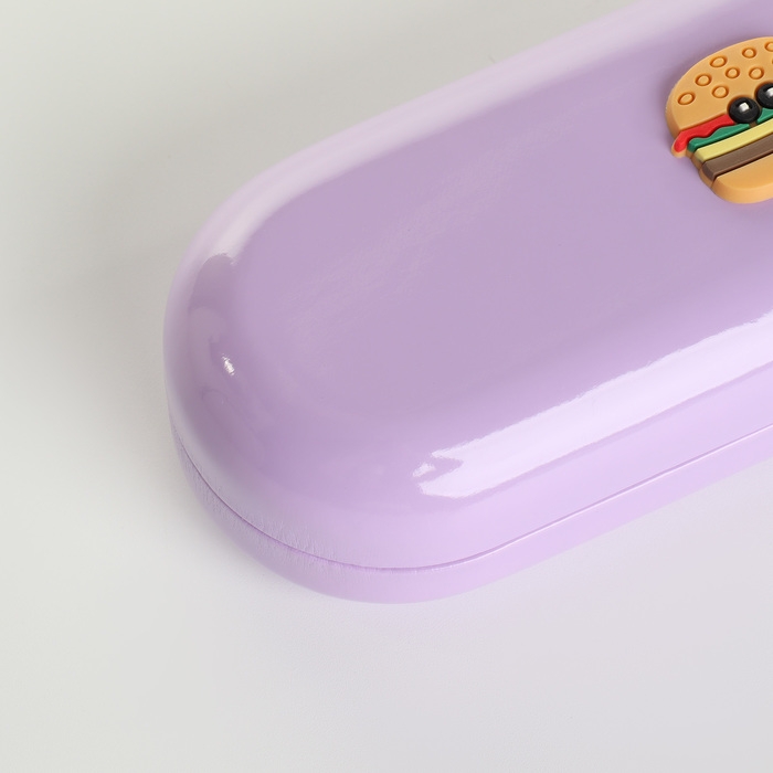 Футляр для очков на хлопушке, длина 16 см, цвет сиреневый Футляр для очков на хлопушке, длина 16 см, цвет сиреневый