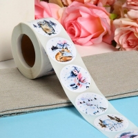 Новый год. Наклейки в рулоне "Новогоднее настроение", 500 шт, 3,8 х 3,8 см Новый год. Наклейки в рулоне "Новогоднее настроение", 500 шт, 3,8 х 3,8 см