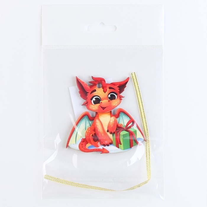 Ёлочная игрушка - подвеска деревянная «Новый год! Красный дракон» Ёлочная игрушка - подвеска деревянная «Новый год! Красный дракон»