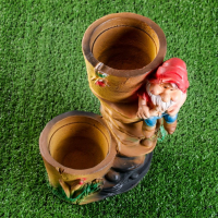 Фигурное кашпо "Гном с двумя кашпо" 20х24х30см Фигурное кашпо "Гном с двумя кашпо" 20х24х30см